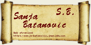 Sanja Batanović vizit kartica